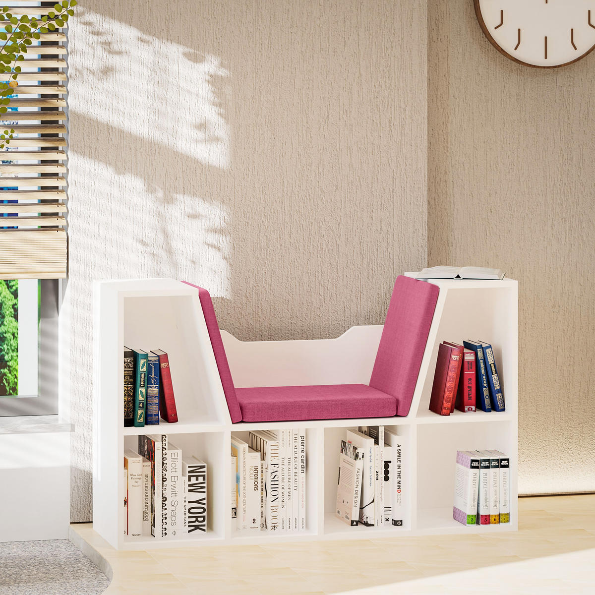 KINDERREGA DE-15470 102/30/61 cm, 6 Fächer Rosa - Pink, Holzwerkstoff (102/61/30cm) - ComfortXL