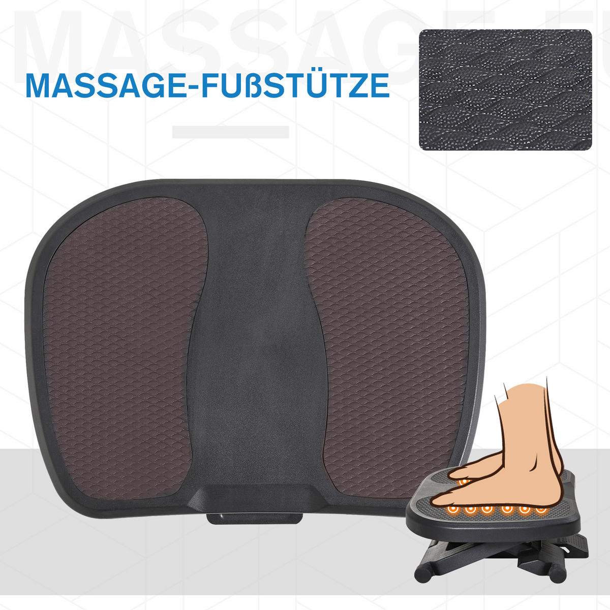 FUSSSTÜTZE - Schwarz, Kunststoff (34/10/45cm) - HOMCOM