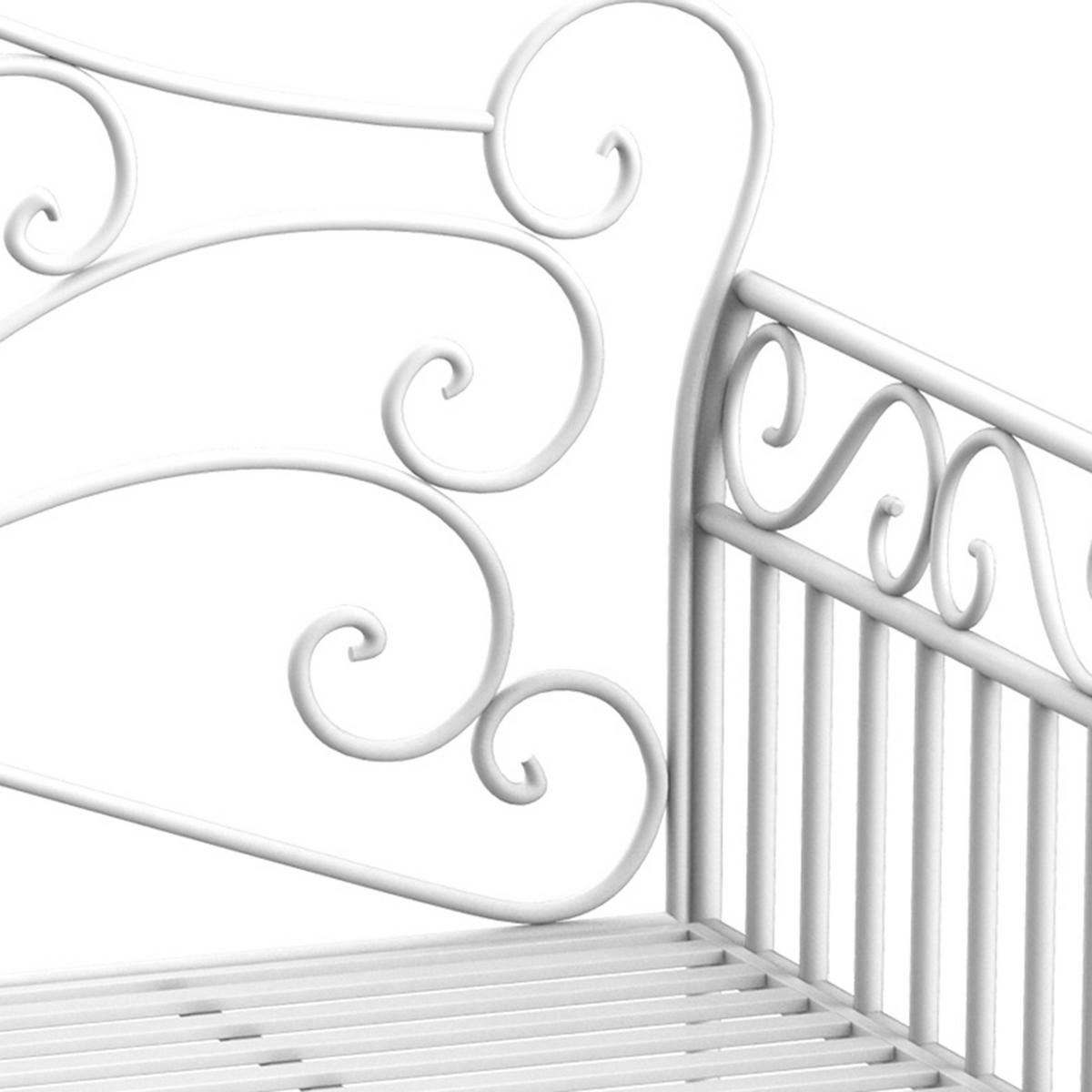 GARTENBANK Sitzbank Blumenbank Parkbank Gartenmöbel 2-Sitzer Metall Weiß - Weiß, Metall (50/96/113.5cm) - Outsunny