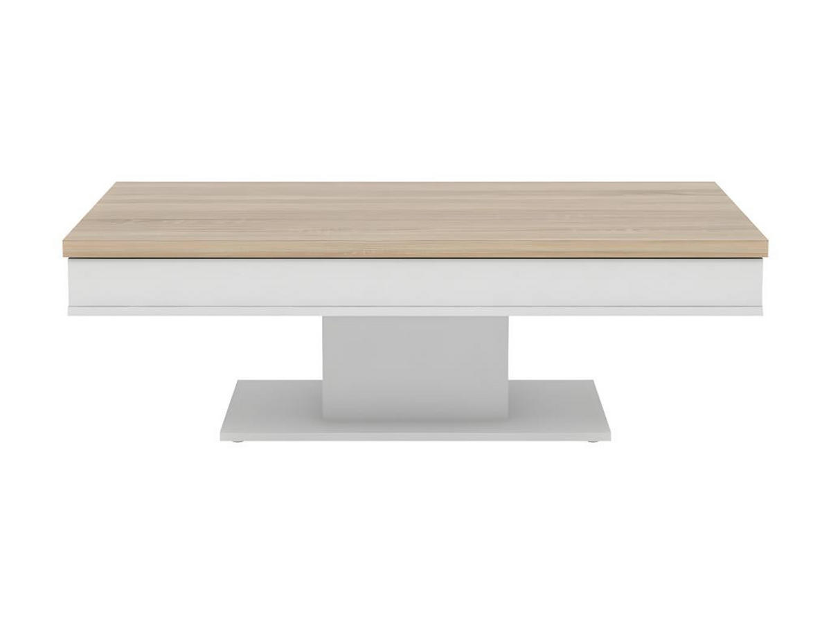 COUCHTISCH mit Stauraum - Eichenholz-Optik - Weiß - ASTULIA - Naturfarben, Holz (146/59/40.2cm) - Vente-Unique