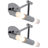 LED WANDLEUCHTE Silber Glas beweglicher Spot 2er Set - Silberfarben, Glas/Metall (23/6.5/26cm)