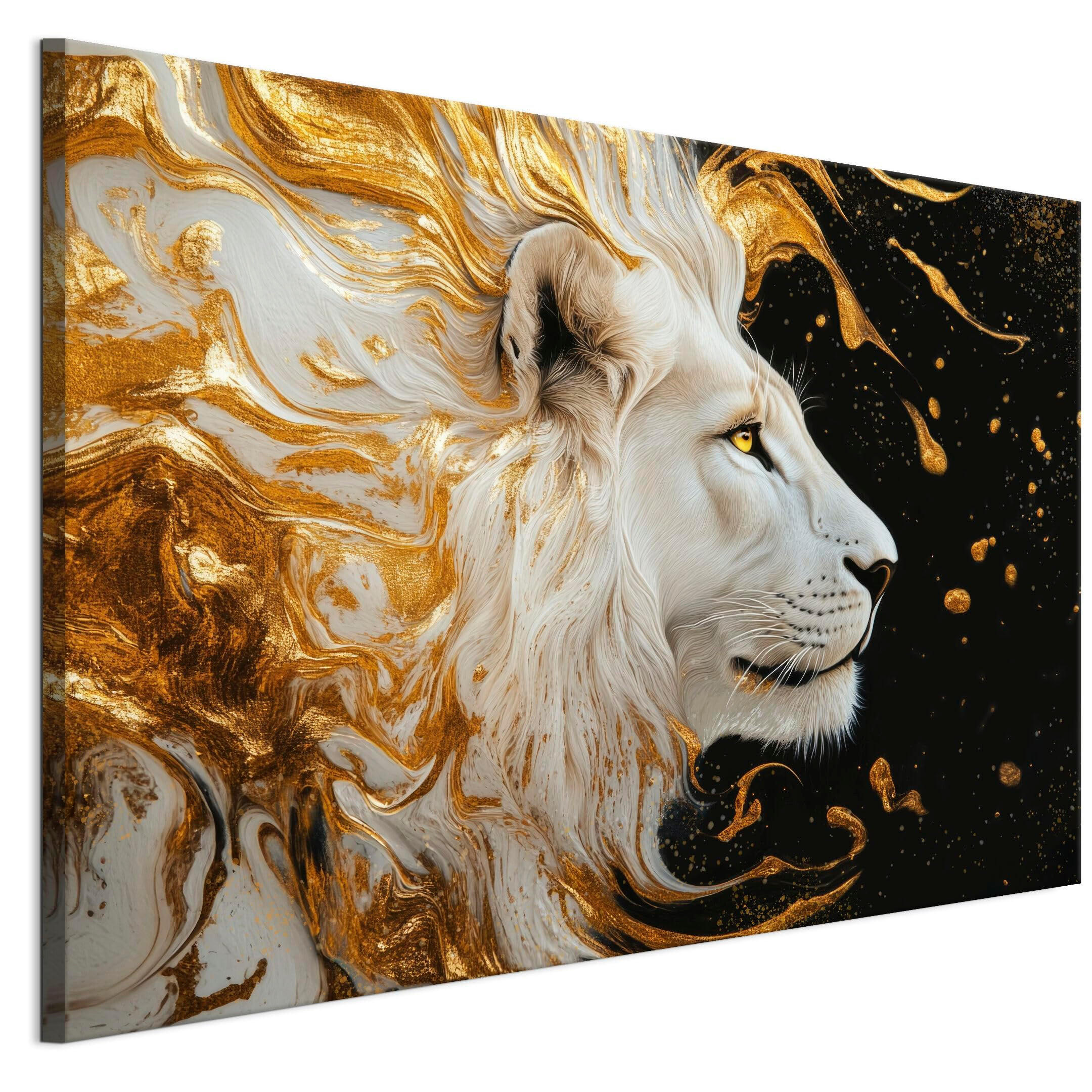 LEINWANDBILD Löwe 120x80 cm - Multicolor, Holz (120/80cm) - LUMASOUL