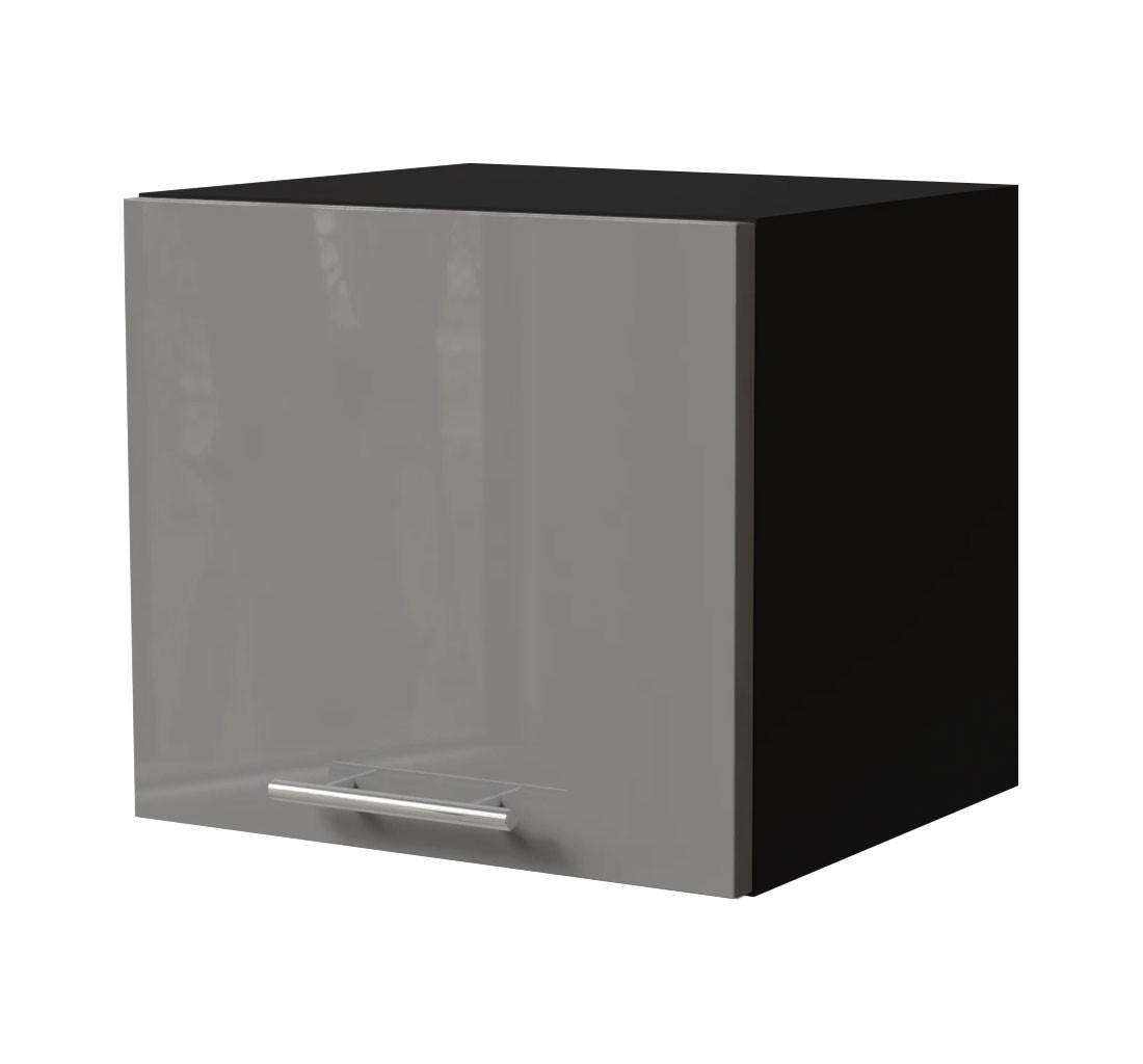 KLAPPHÄNGESCHRANK Essen W4B/40 Grau Hochglanz / Schwarz Matt 40 / 32,5 / 36cm - Schwarz/Grau, Holz/Holzwerkstoff (40/36/32.5cm) - Feldmann-Wohnen