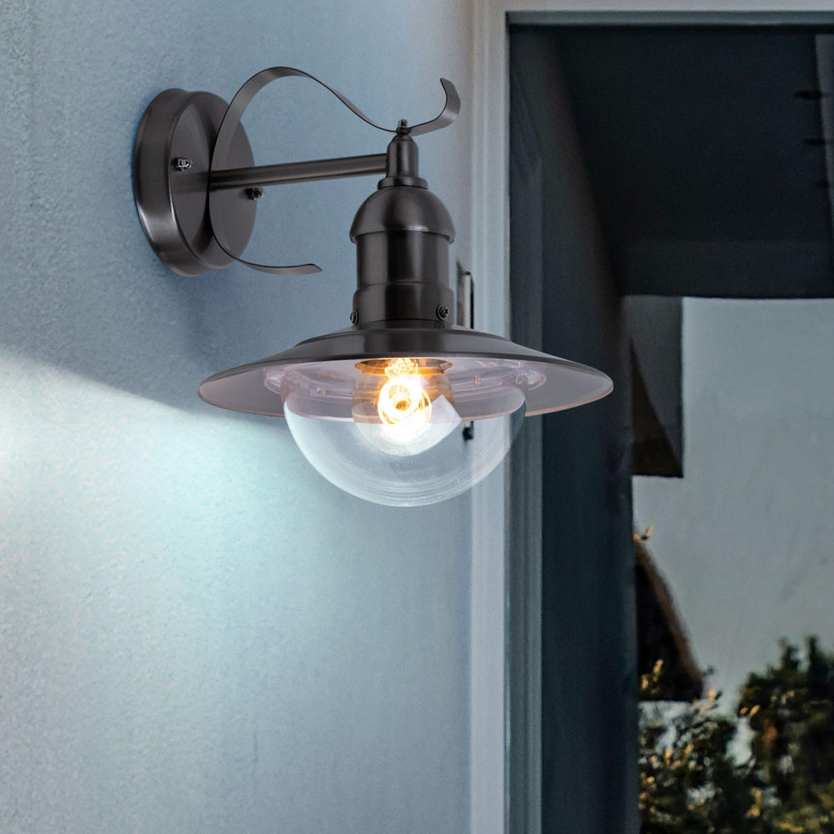 LED AUSSENWANDLEUCHTE Edelstahl Silber - Silberfarben, Metall (28/28/27cm) - Globo Lighting