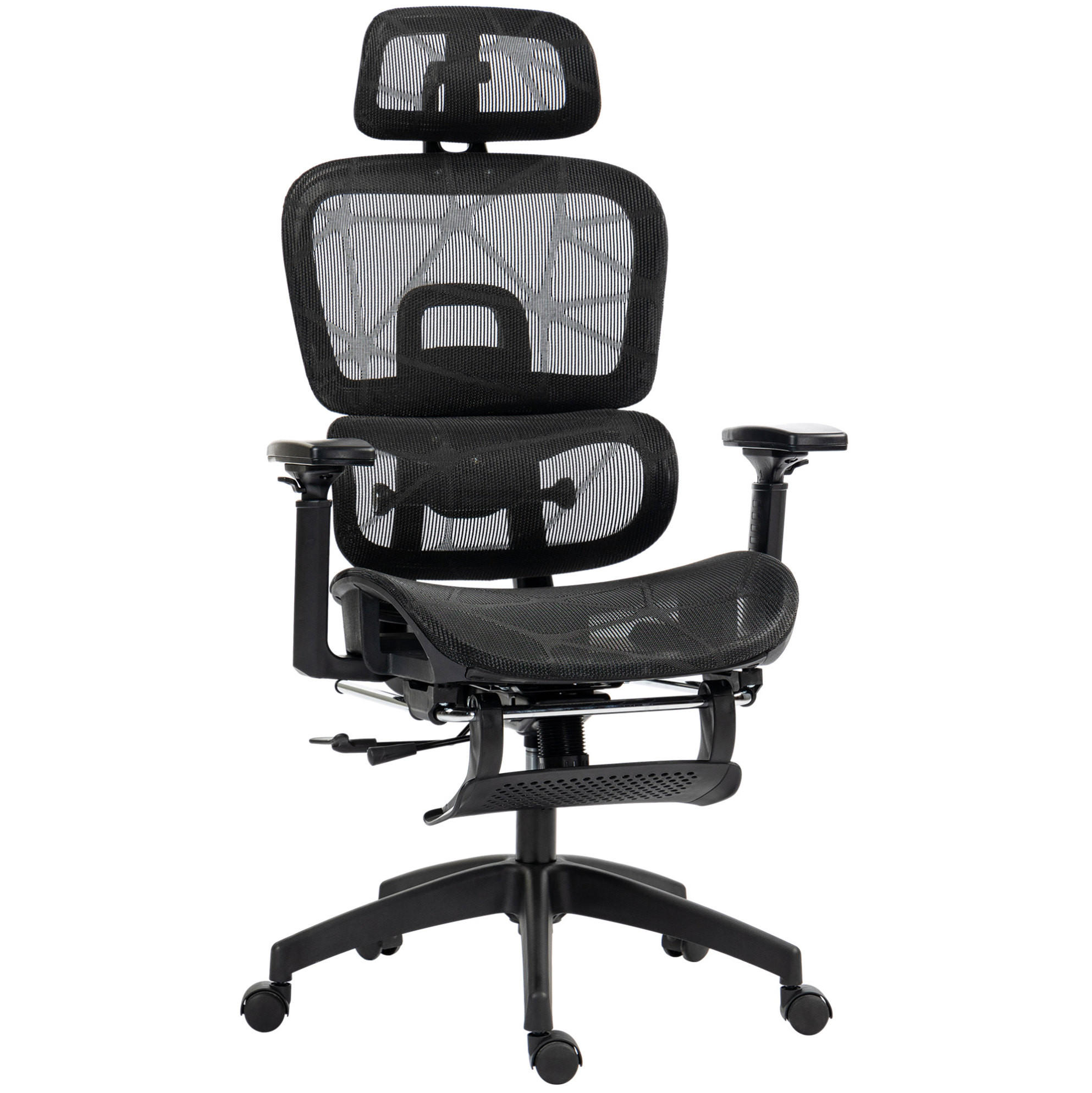BÜROSTUHL ergonomisch mit Liegefunktion Schwarz - Schwarz, Kunststoff (64/122/66cm) - Meubliv