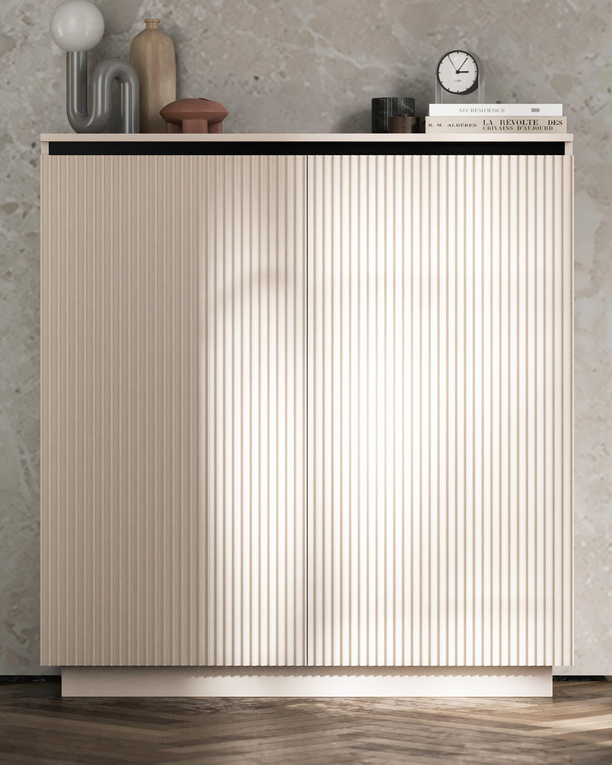 HIGHBOARD Selene 2D Kachmir Matt 111 cm Glamour - Kaschmir, Holzwerkstoff (110.8/118/35cm) - Meble Lindner
