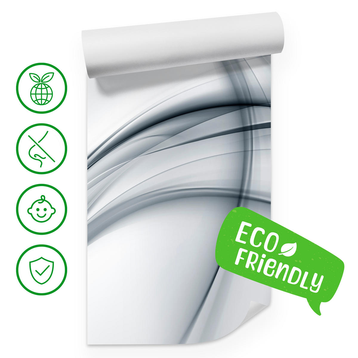 FOTOTAPETA Pre Obývaciu Izbu Abstraktné Sivé Línie Moderný Vzor 500 x 350 cm - čierna/sivá, papier (500/350cm) - Muralo