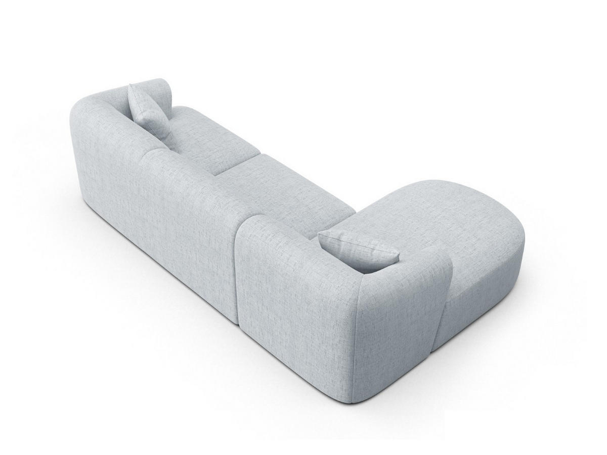 MODULARES-ECKSOFA links Campi aus strukturiertem Stoff hellgrau 4 Sitzplätze - Hellgrau, Textil (156/256cm) - Cosmopolitan Design