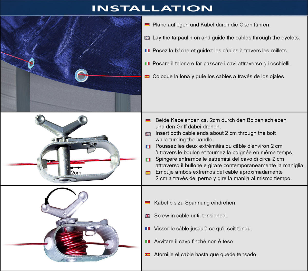 POOLABDECKUNG Rund Planenmaß Ø 520 cm für Pool 420-460 cm Blau - Blau, Kunststoff (520/520cm) - QUICK STAR