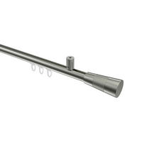 GARDINENSTANGE INNENLAUF Sonius Tanara 180 cm, 1-läufig, 20 mm Ø Edelstahl-Optik - Edelstahlfarben/Silberfarben, Metall (180cm) - INTERDECO