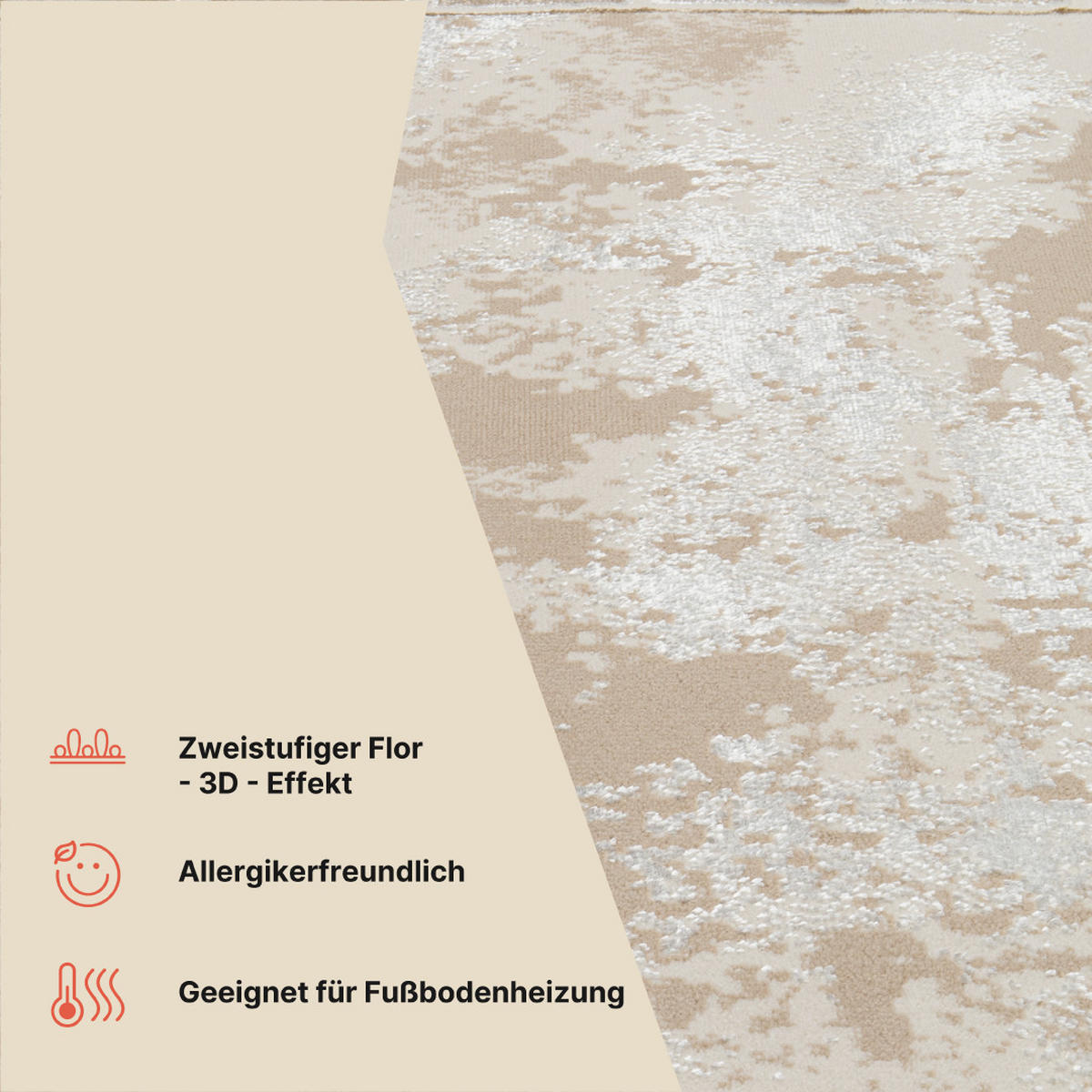TEPPICH ARES Beige 180/250 cm - Beige, Textil (180/250cm) - Tapiso