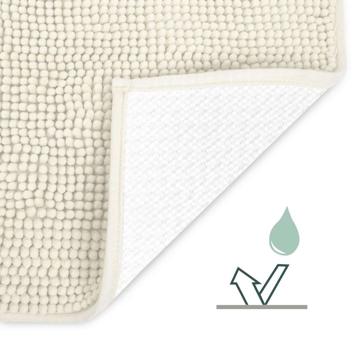 VORLEGER MATTE BeauMare WR 50/50 cm Natur - Naturfarben, Textil (50/50cm) - Beautissu 