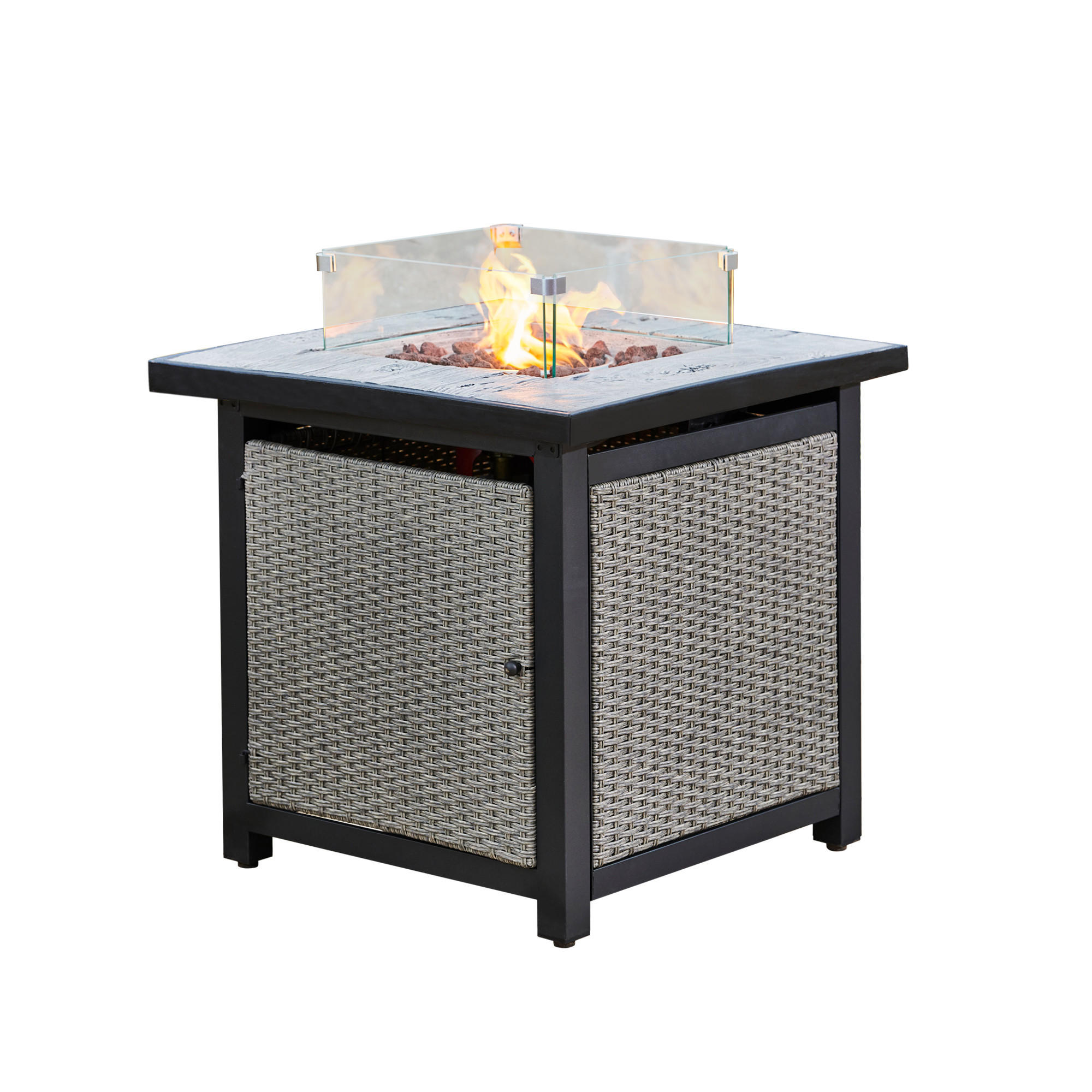 Teamson Home Feuerstelle Grau 76.5x70x70 cm