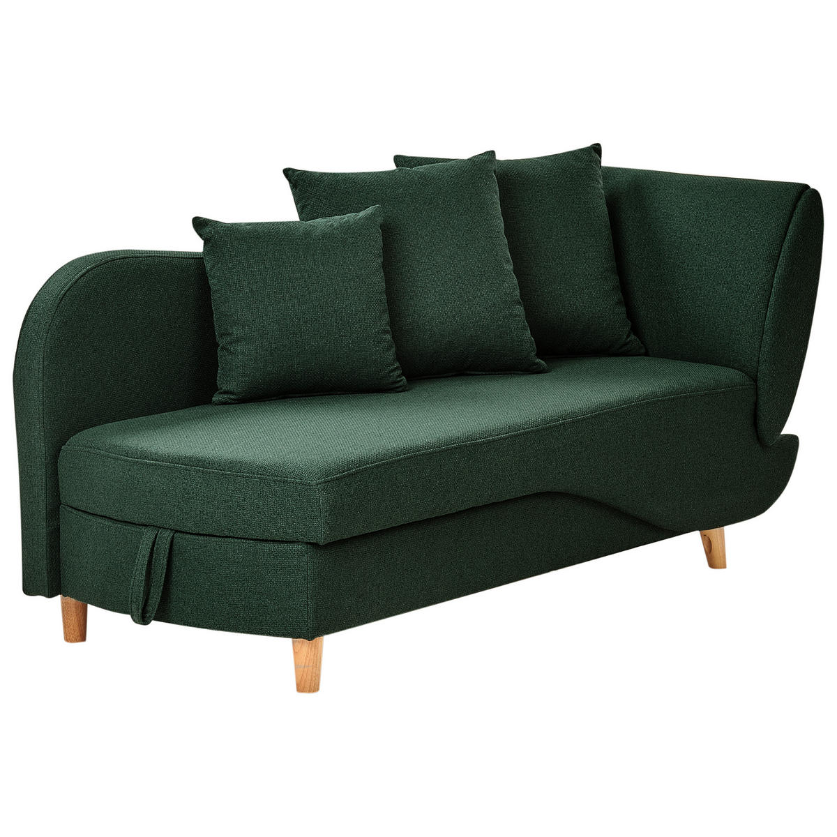 CHAISELONGUE-RECHTSSEITIGE Grün Meri - Braun/Grün, Textil (155/76/69cm) - Beliani