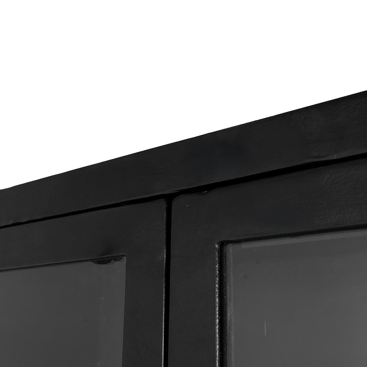 VITRINE aus Metall 100x43x180cm, schwarz - Schwarz, Metall (100/180/43cm) - Giga Meubel