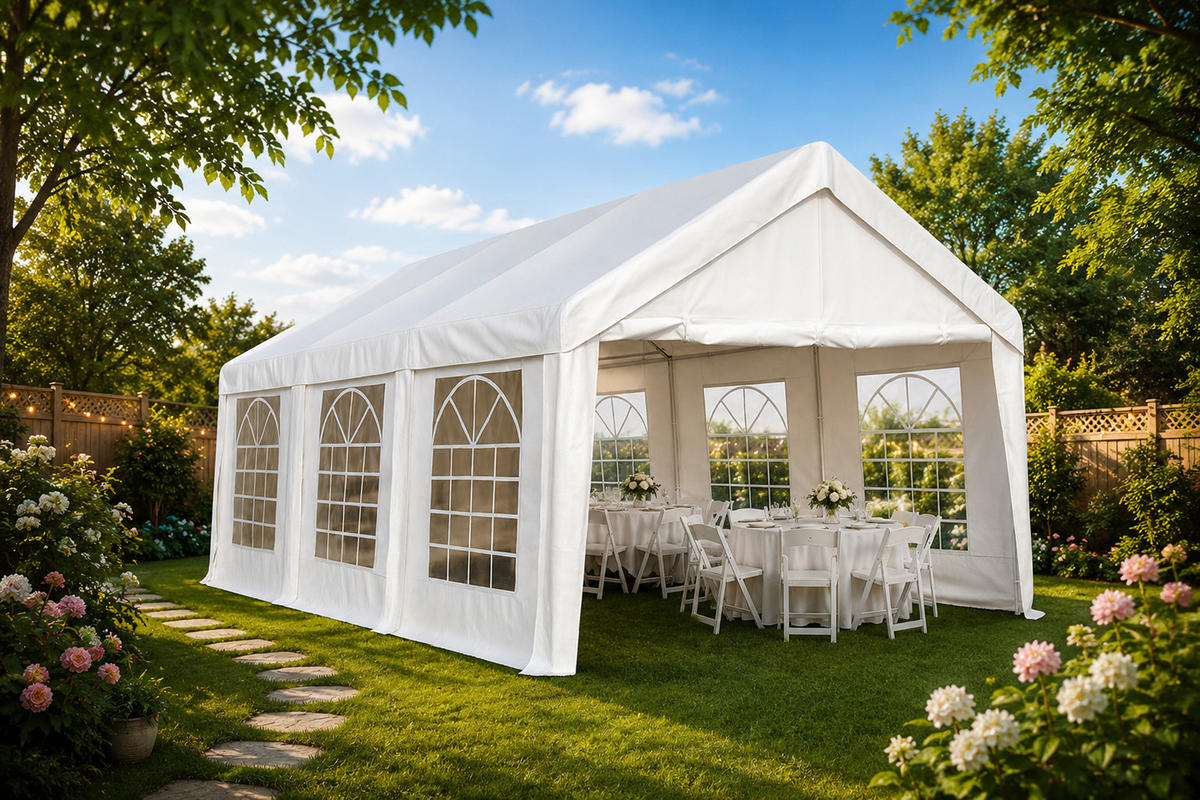 DACHPLANE Livingston - Zeltabdeckung für 3x6 Meter, PVC weiss 480g/m². BxTxH: 600x300x285 cm - Weiß, Kunststoff (600/0.3/300cm) - TPFGarden