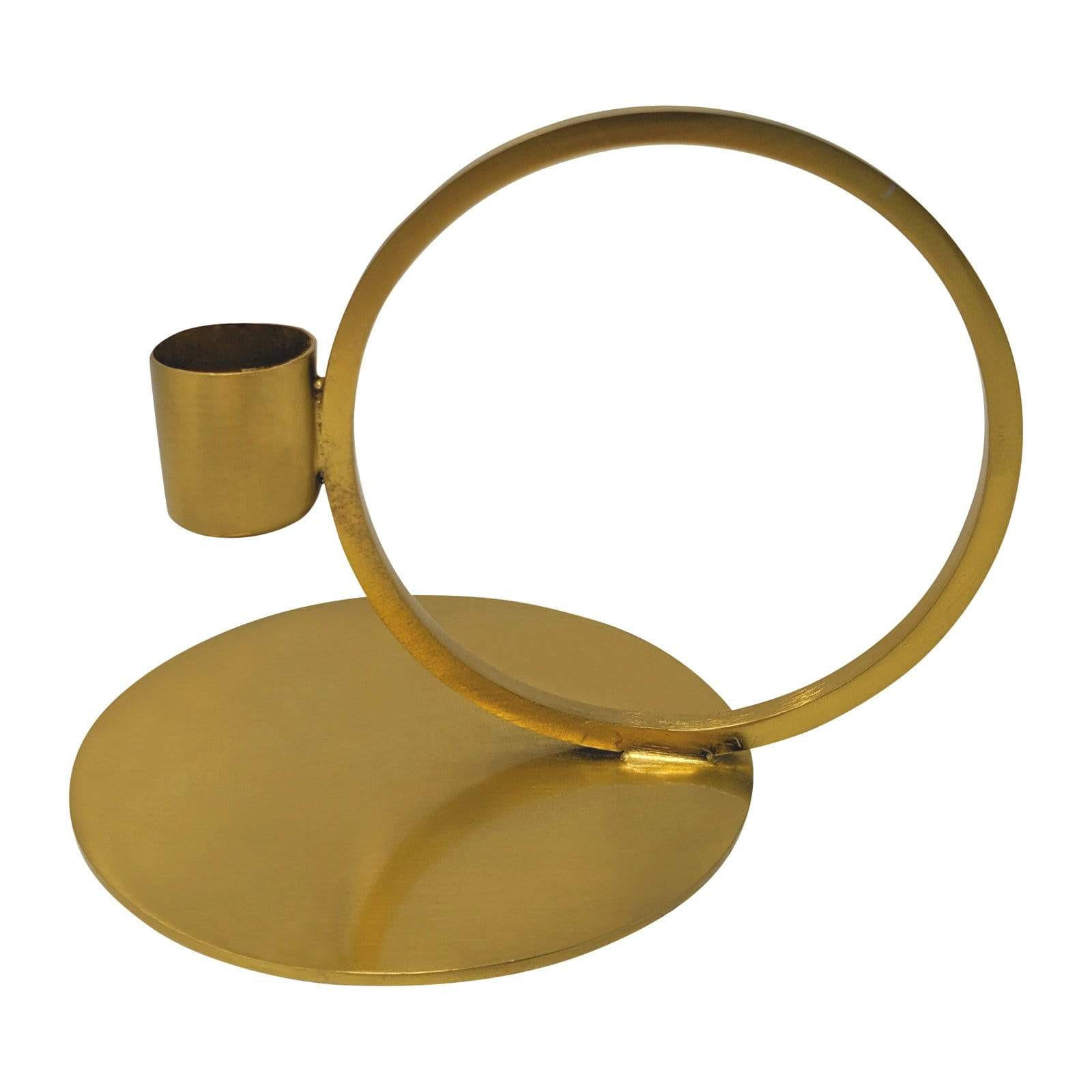 KERZENHALTER Geo aus Eisen in Gold 14/10 cm - Goldfarben, Metall (10/10/14cm) - LaLe Living