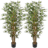 KUNSTBAUM Bambus 2 Stück 152.4 cm Grün - Grün, Naturmaterialien (15.2cm)