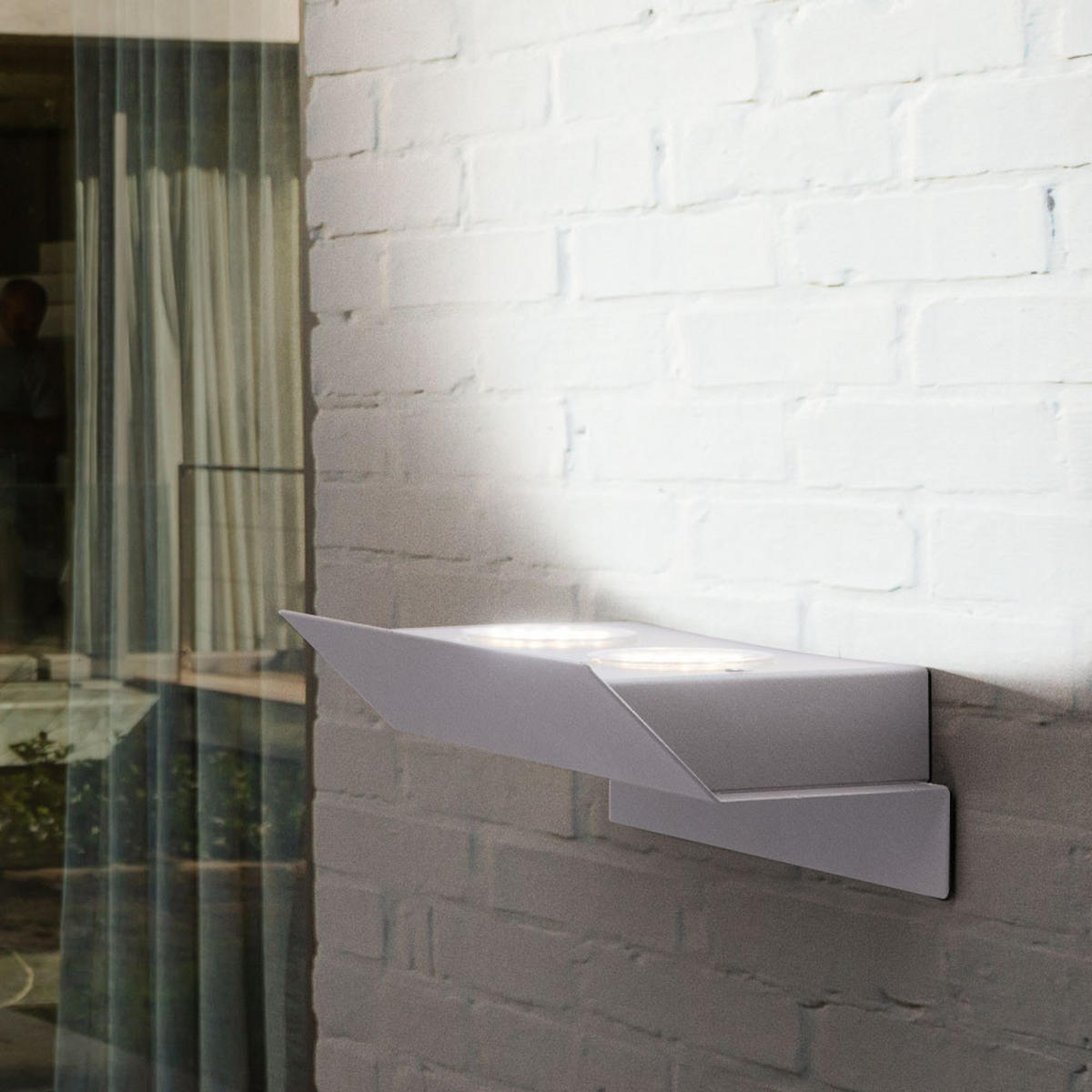 LED AUSSEN-WANDLEUCHTE Stahl Silber - Silberfarben, Metall (10.5/6.5/21cm)