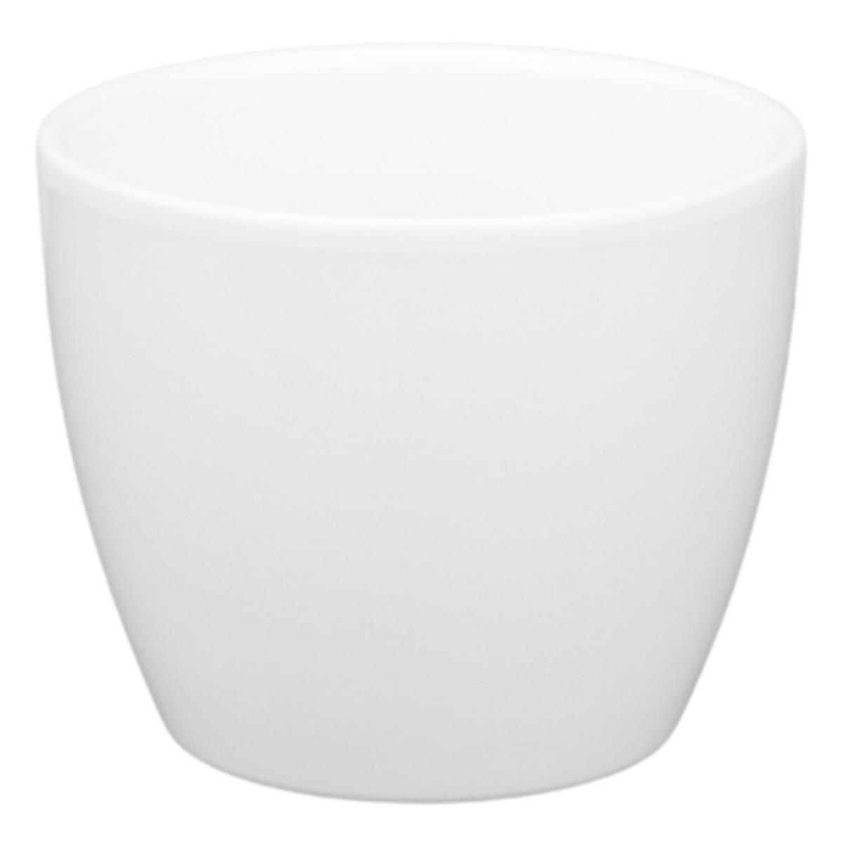 BLUMENTOPF Sylt Keramik Ø 11 cm Höhe 10 cm rund Weiß glänzend - Weiß, Keramik (11/10cm) - LENI