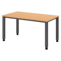 SCHREIBTISCH Serie-Q 80/140/74 cm in Buchefarben/Graphitfarben - Buchefarben/Graphitfarben, Holzwerkstoff (80/140/74cm) - bümö