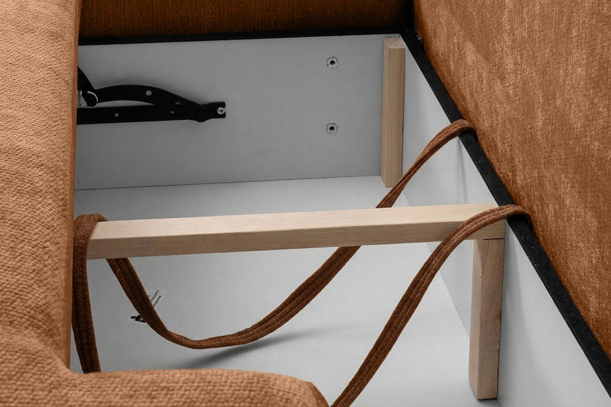 ECKSOFA Mit Schlaffunktion Und Bettkasten, Velvet-Stoff Vena, Honigfarbe, Links, HELA I - Honig, Holz (302/184cm) - Kaiser Möbel