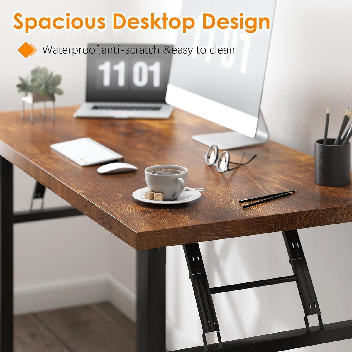 SCHREIBTISCH Klapptisch Vintage-Schwarz 80 x 40 cm - Braun, Holzwerkstoff (80/40/75cm)
