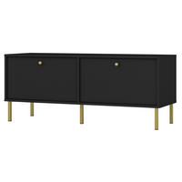 TV-MÖBEL Oktio Schwarz-Graphit 121 cm - Goldfarben/Schwarz, Holzwerkstoff/Metall (121/50/40.8cm) - Selsey