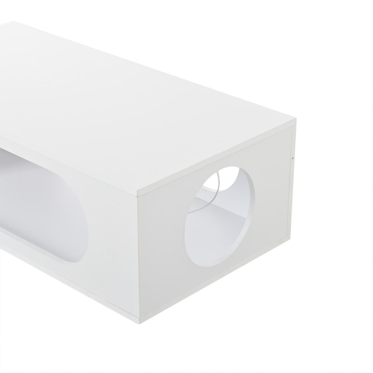 COUCHTISCH Weiß 100/50/35 cm mit LED-Beleuchtung - Weiß, Holzwerkstoff (50/100/35cm) - PANGIVO