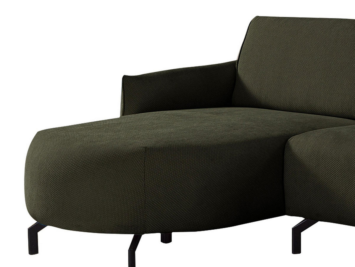 SOFA - 5 Personen - stoff - grün Feriona - Grün, Textil/Metall (295/84/150cm) - Vente-Unique