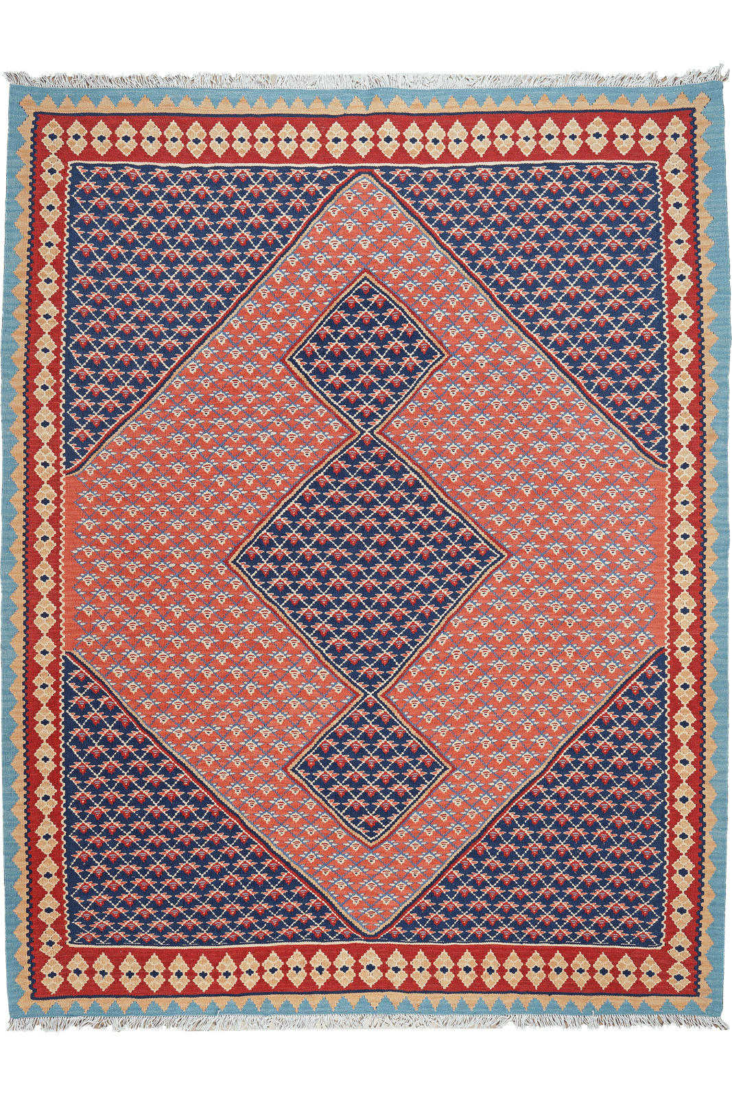 KELIM-TEPPICH handgewebt Senneh Rosa 201/156 cm Schurwolle - Pink, Textil (156/201cm) - Looma