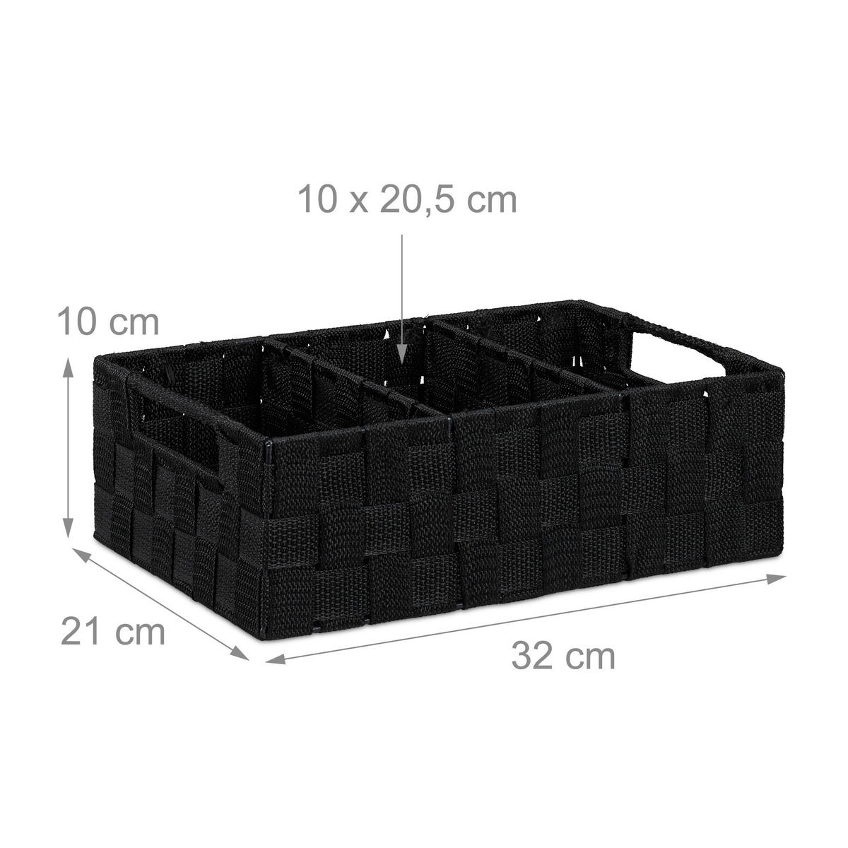 ÚLOŽNÝ kôš - čierna, kov/plast (32/10/21cm) - Relaxdays