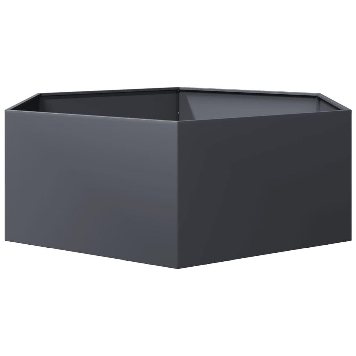 PFLANZKÜBEL Anthrazit Sechseckig 138/120/45 Stahl - Anthrazit, Metall (138/45/120cm) - vidaXL