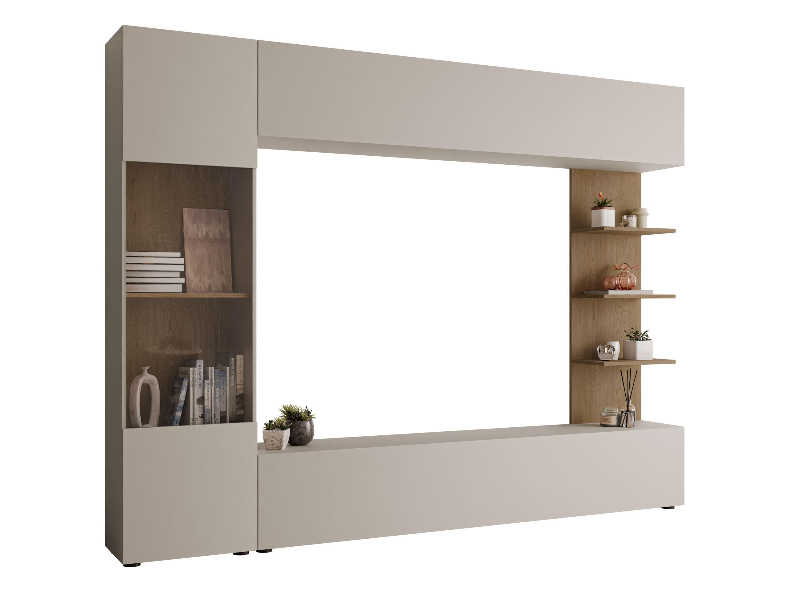 Mirjan24 Wohnwand Kaschmir 250x187x30 cm