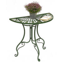 KONSOLENTISCH halbrund Metall Grün 80/40/77 cm - Grün, Metall (40/80/77cm) - DanDiBo