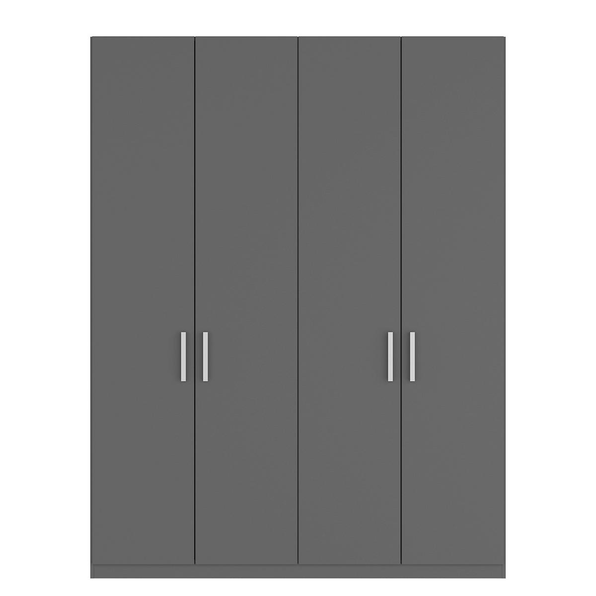 DREHTÜRENSCHRANK - Graphitfarben, Holzwerkstoff (181/236/60cm) - home24