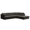 ECKSOFA mit Ottomane - Anthrazit/Schwarz, Kunststoff/Textil (328/272cm) - home24