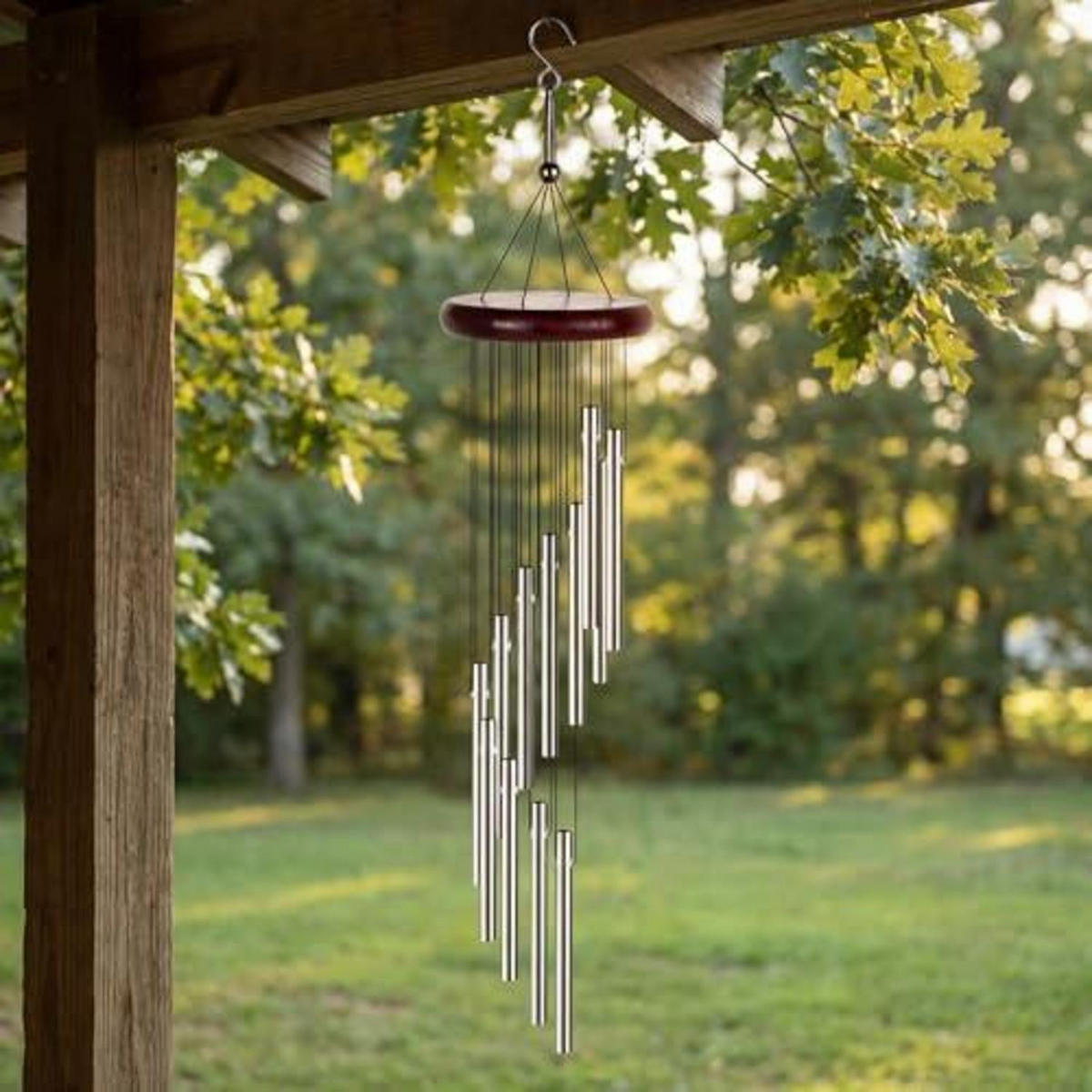 WINDSPIEL mit 12 Röhren 58 cm - Silberfarben, Metall (58/8.5/8.5cm)