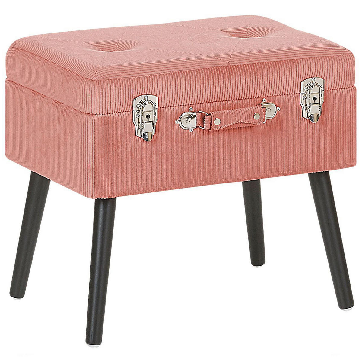 HOCKER Mallard 36/52/46 cm - Pink, Textil (52/46/36cm) - Beliani