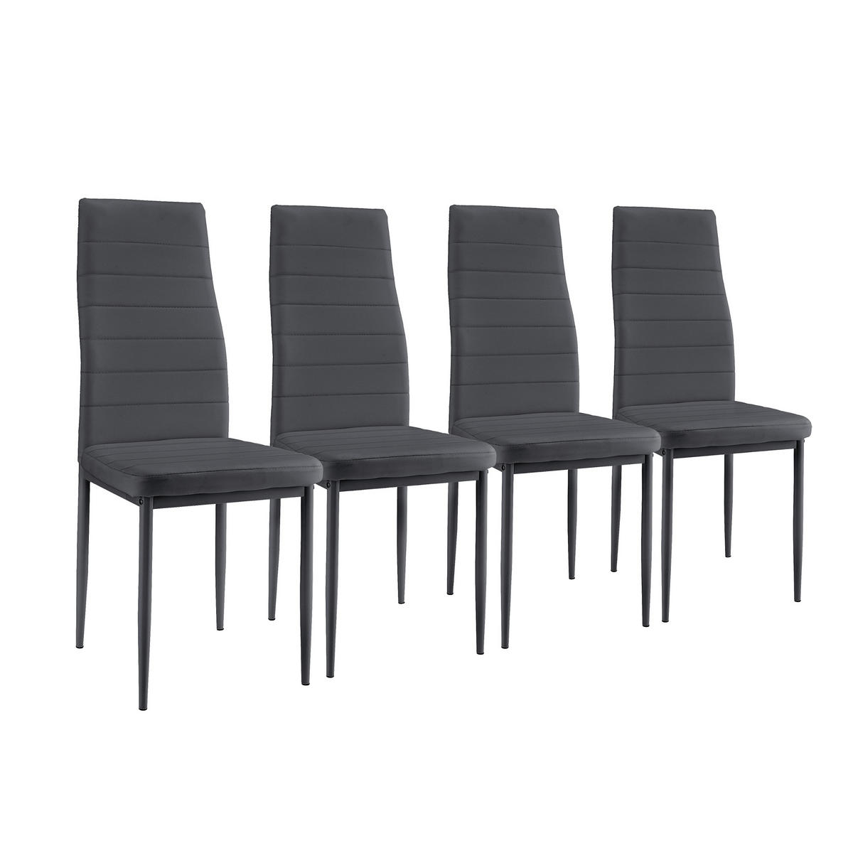 TISCHGRUPPE Jørpeland - Dunkelgrau, Holzwerkstoff/Textil (120/75/60cm) - [en.casa]