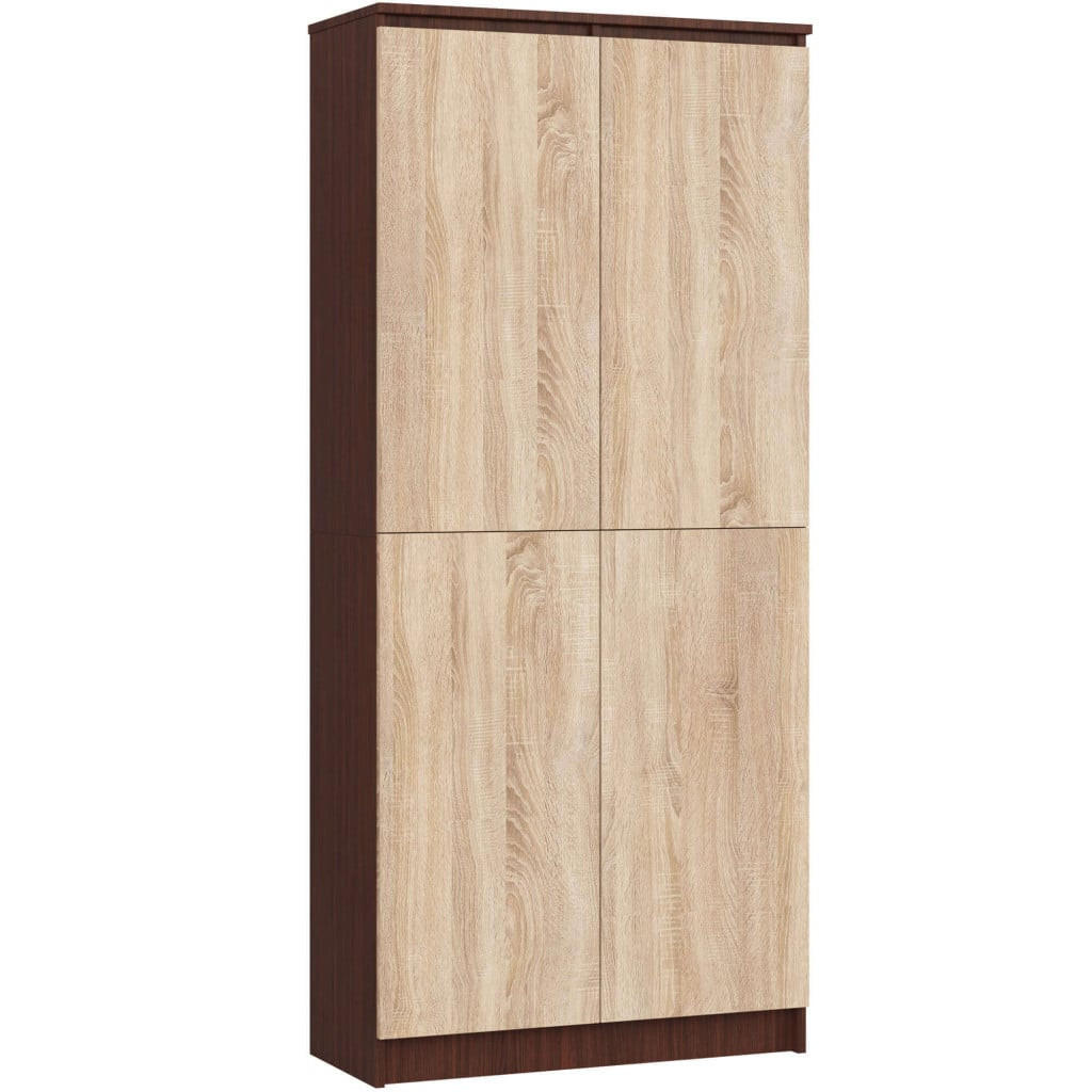 STANDREGAL Dunkelbraun, Eiche Sonoma 180/80/35 - Dunkelbraun, Holzwerkstoff (80/180/35cm) - RAUMHIRSCH FURNITURE