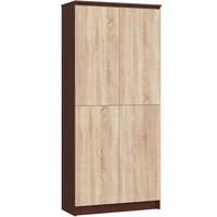STANDREGAL Dunkelbraun, Eiche Sonoma 180/80/35 - Dunkelbraun, Holzwerkstoff (80/180/35cm) - RAUMHIRSCH FURNITURE