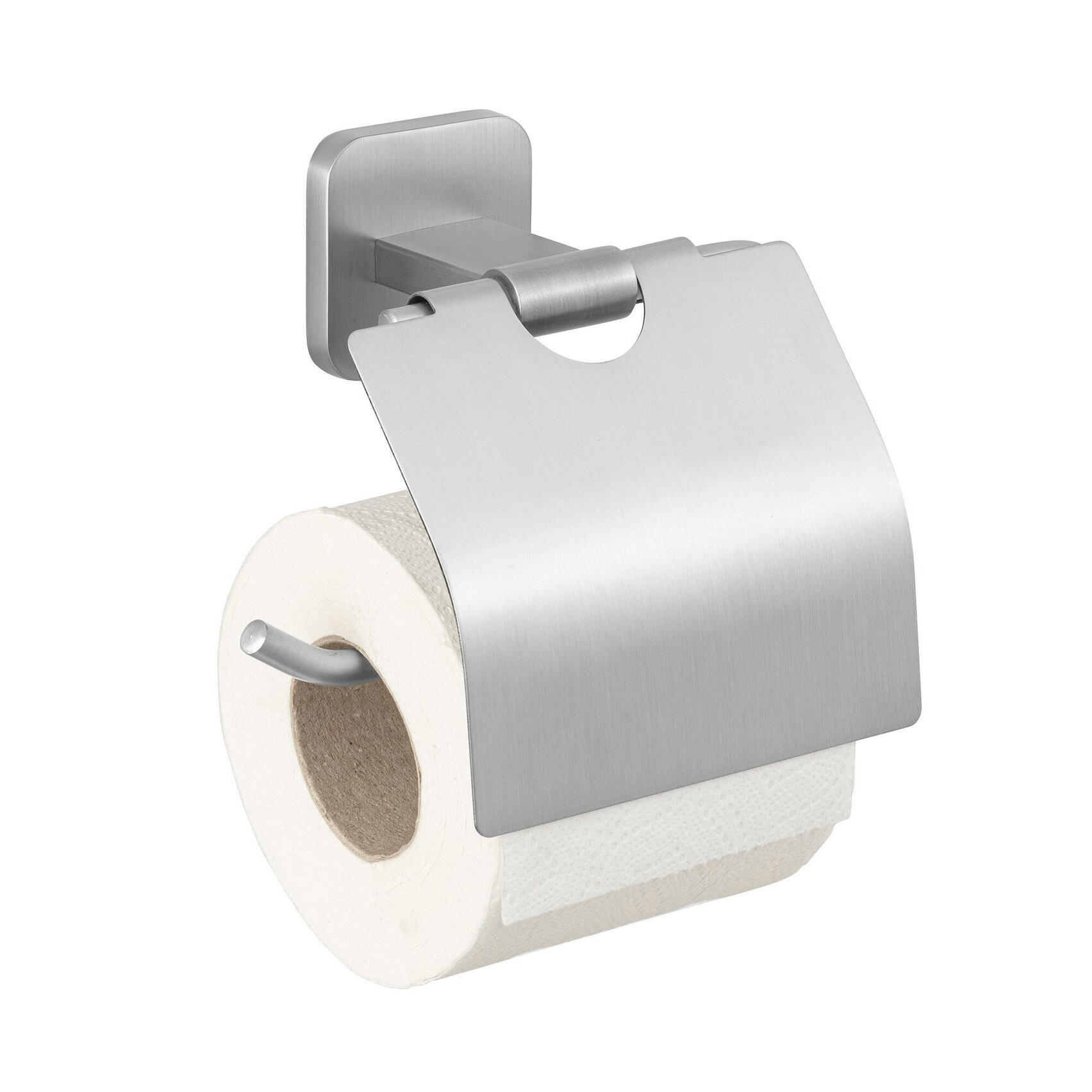 PAPIERHALTER mit Klappe Porto 6,5/14,5/13 cm - Silberfarben, Metall (14.5/13/6.5cm) - Wenko