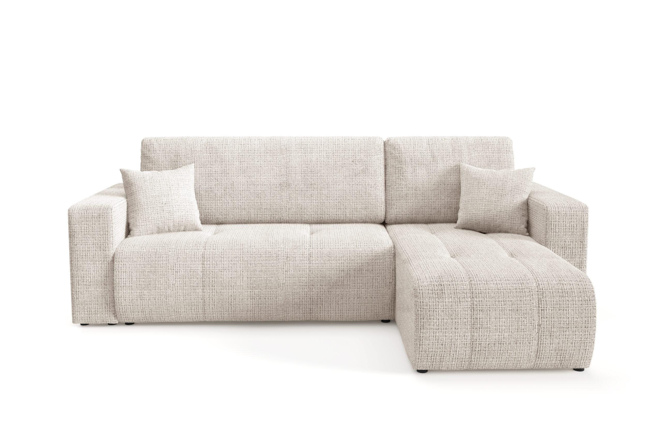 ECKSOFA mit Schlaffunktion Cremig - Beige, Textil (244/145cm) - Furnisell