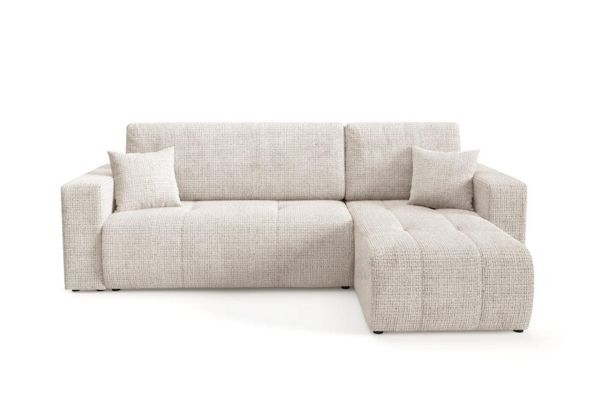ECKSOFA mit Schlaffunktion Cremig - Beige, Textil (244/145cm) - Furnisell