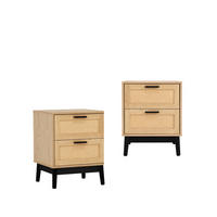 NACHTTISCH 2 SCHUBLADEN Samoa Natürlich 45 cm x 56 cm 2er-Set - Naturfarben, Holzwerkstoff (45/56/40cm) - Klast Home