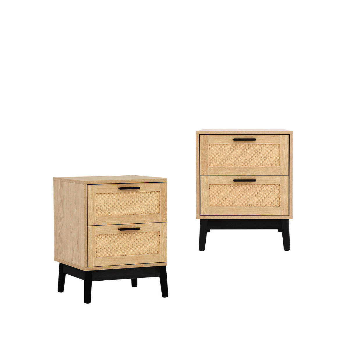 NACHTTISCH 2 SCHUBLADEN Samoa Natürlich 45 cm x 56 cm 2er-Set - Naturfarben, Holzwerkstoff (45/56/40cm) - Klast Home