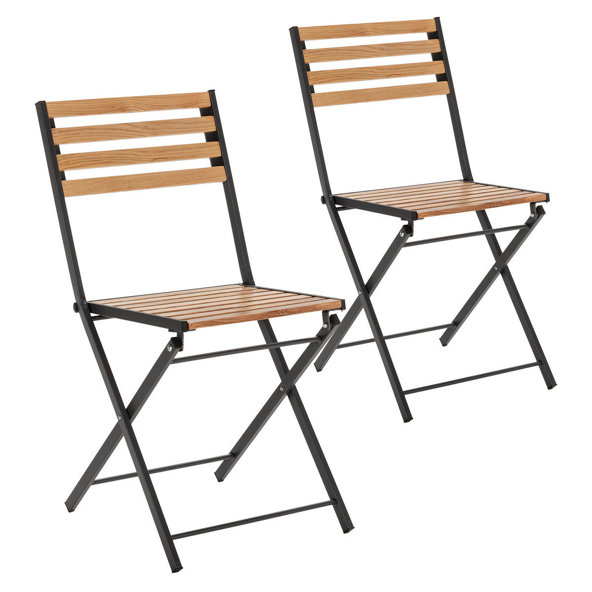 GARTENKLAPPSTUHL-SET Ambar Metall - Schwarz, Metall (41/80/54cm) - VS Venta-stock