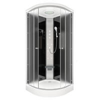 DUSCHE Fertigdusche D10-23M1-EC Schwarz 100x100 - Schwarz, Glas/Kunststoff (100/100/215cm) - AcquaVapore by Sandra Jentho