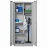 PUTZMITTELSCHRANK Rhino Metall 170x70x30cm Lichtgrau - Grau, Metall (70/170/30cm) - PROREGAL